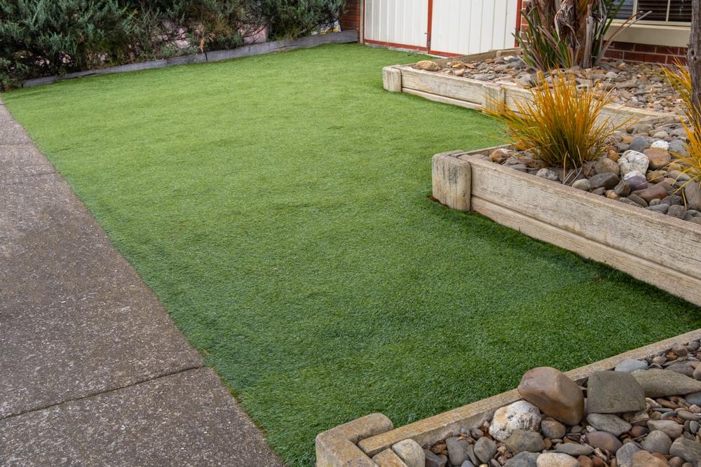 Front yard landscape and entry walkway in Desert Hills, AZ